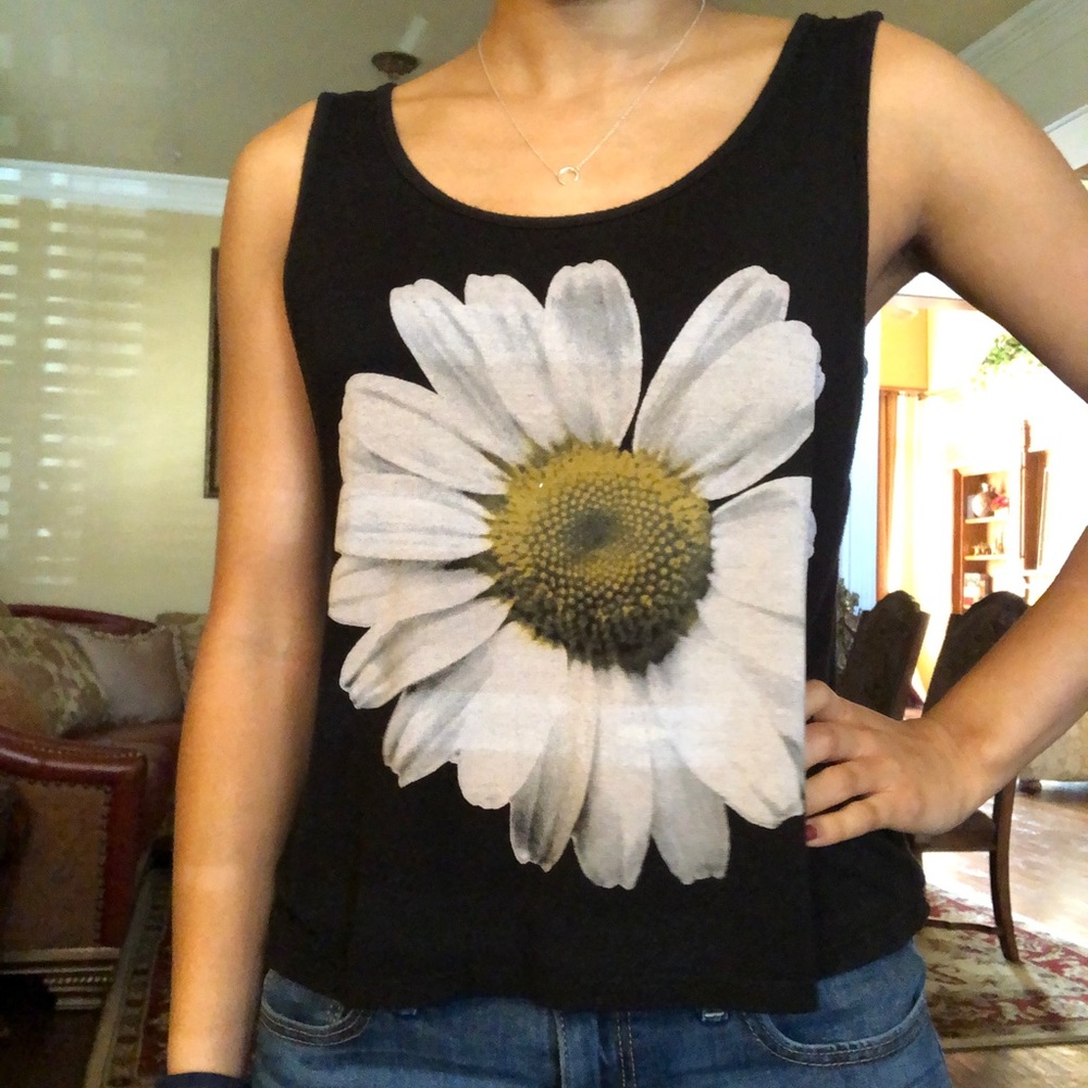 Flowy Floral Black Tank Top